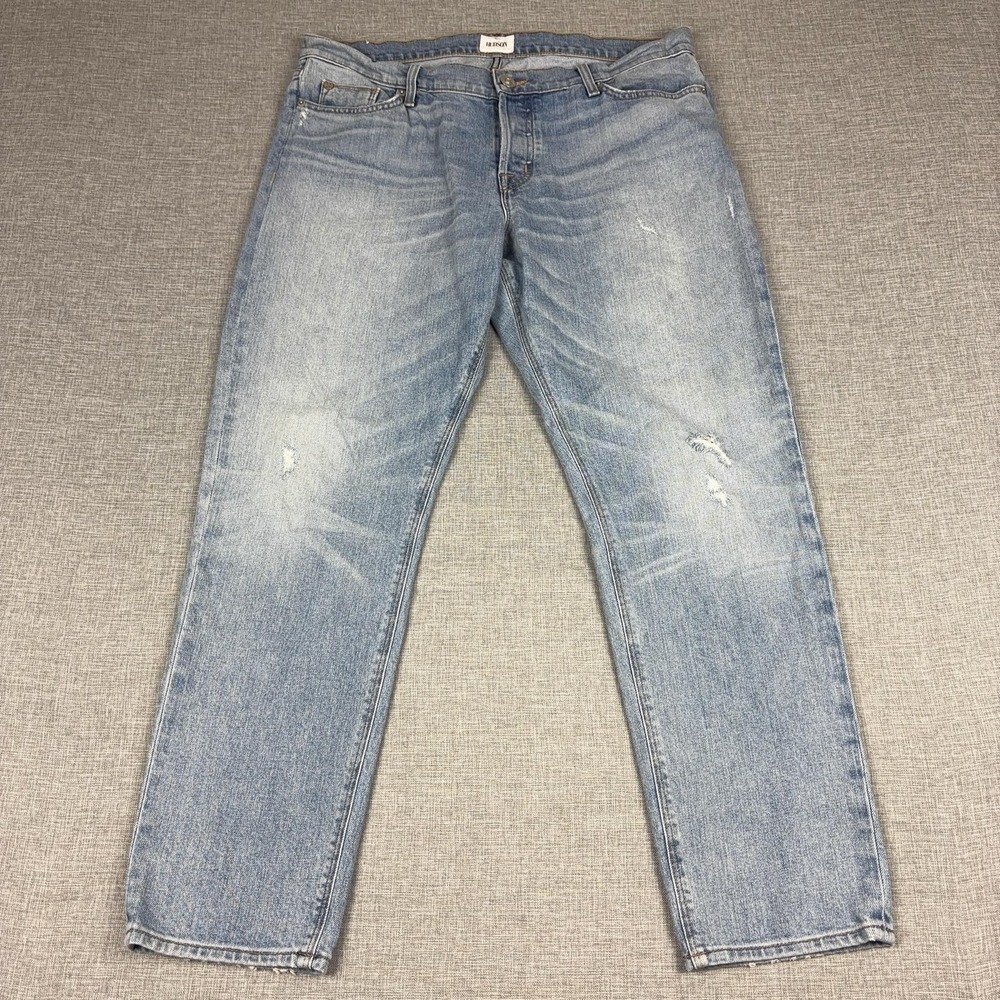 Hudson Crop Riley Jeans Womens 31‎ Blue Light Wash High Rise Relaxed Straight